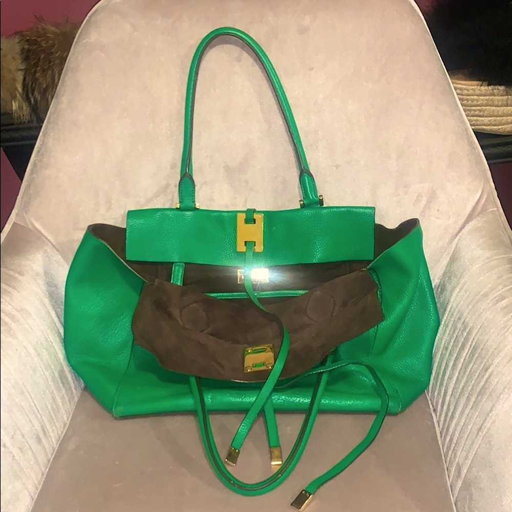 Michael Kors Collection Kelly green handbag.